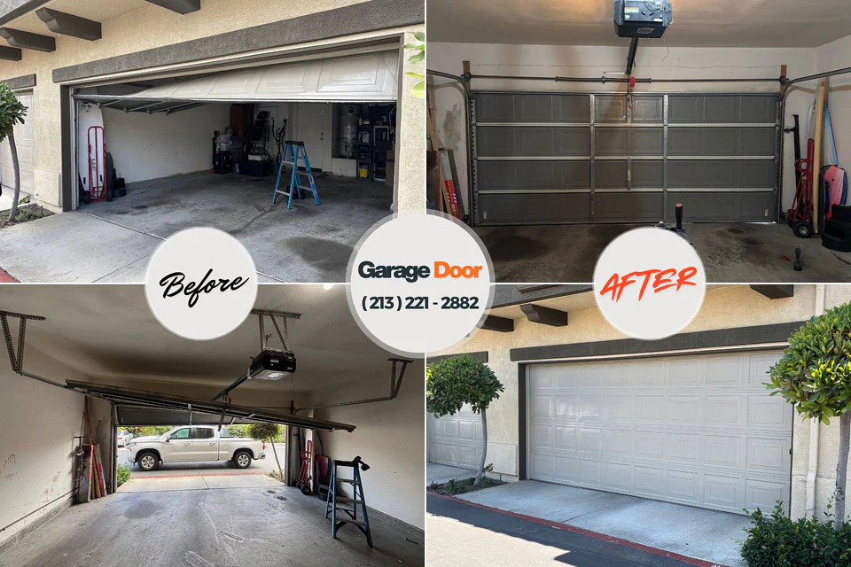 Before and after: garage door repair Fort Clark Springs, TX